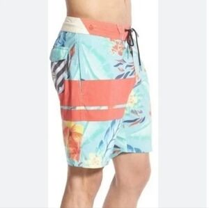 Volcom Slingers Men’s Board Shorts Trunks Multi Color Flowers Size 38 9" inseam